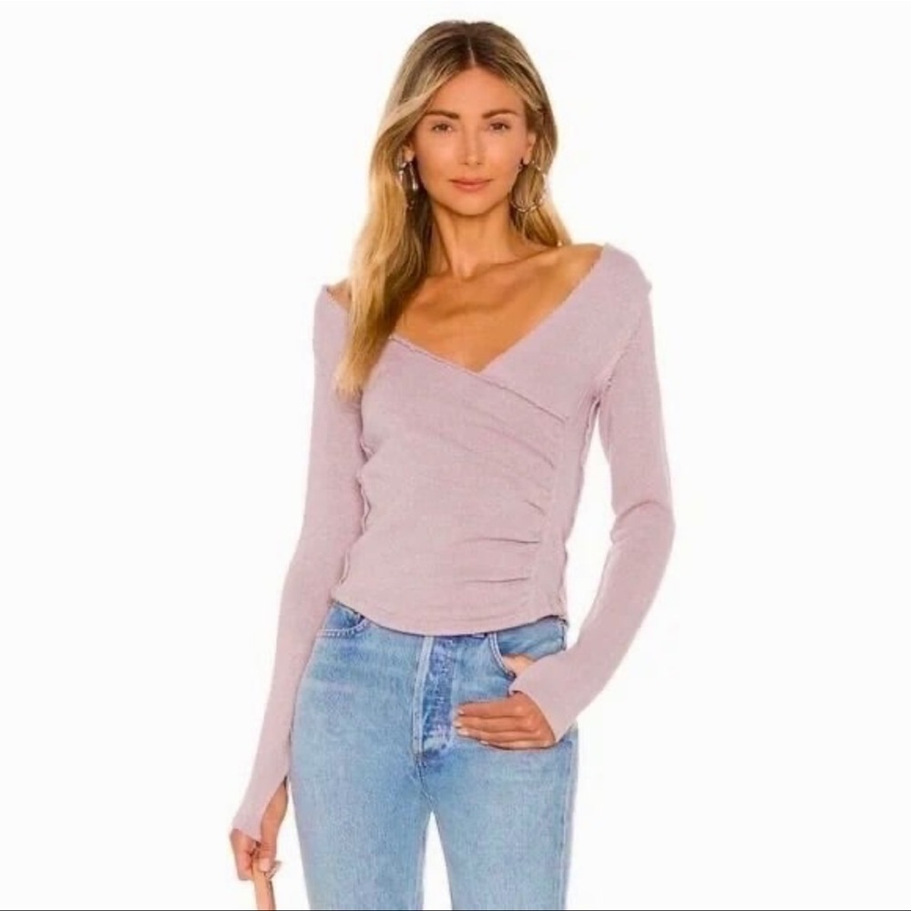 Revolve Free People WE THE FREE Like a Boss Tee Silverberry Lavender XS